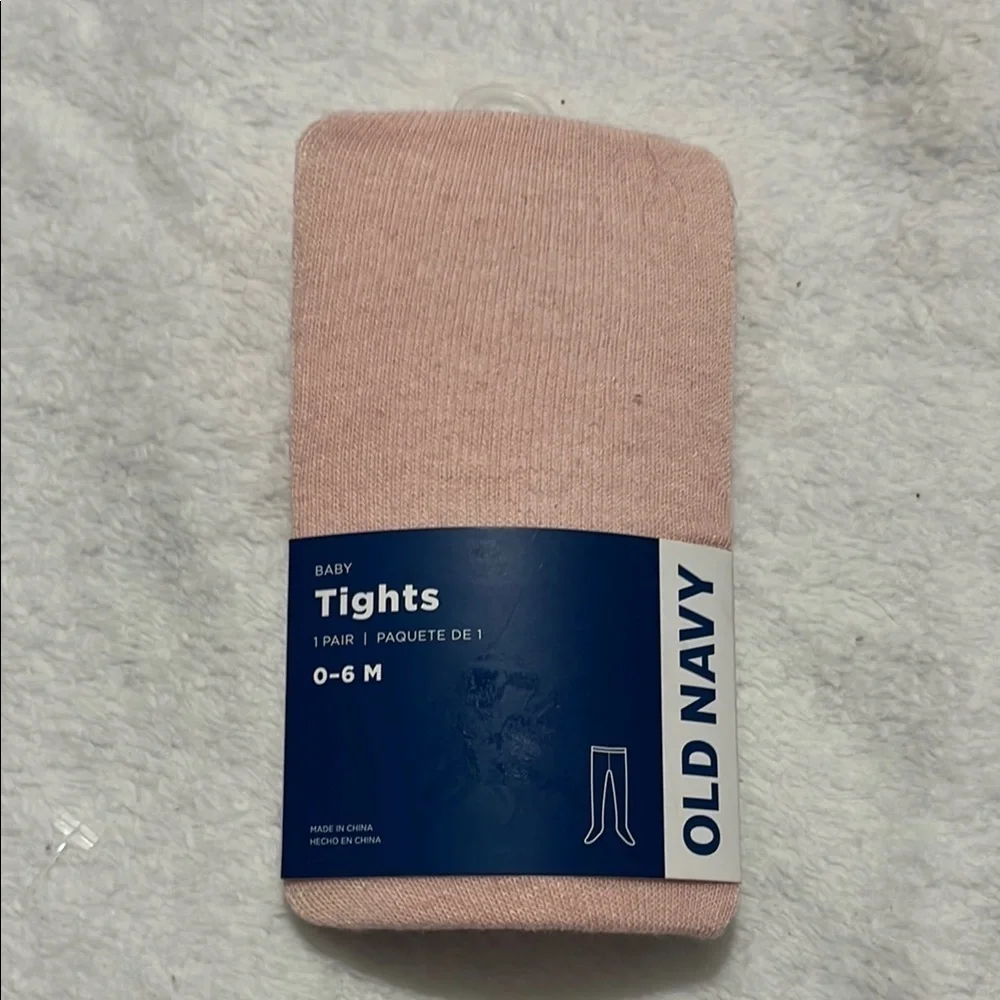 New Old Navy Infant Girls knit tights Size 0-6 Months Ballet Pink NWT